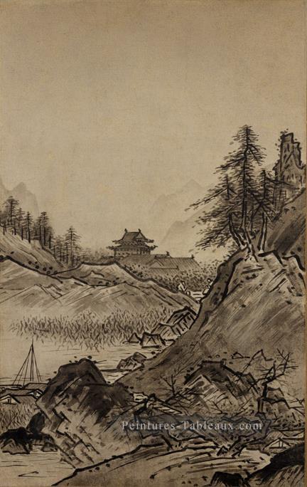 paysage Sessho Toyo japonais Peintures à l'huile